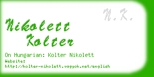 nikolett kolter business card